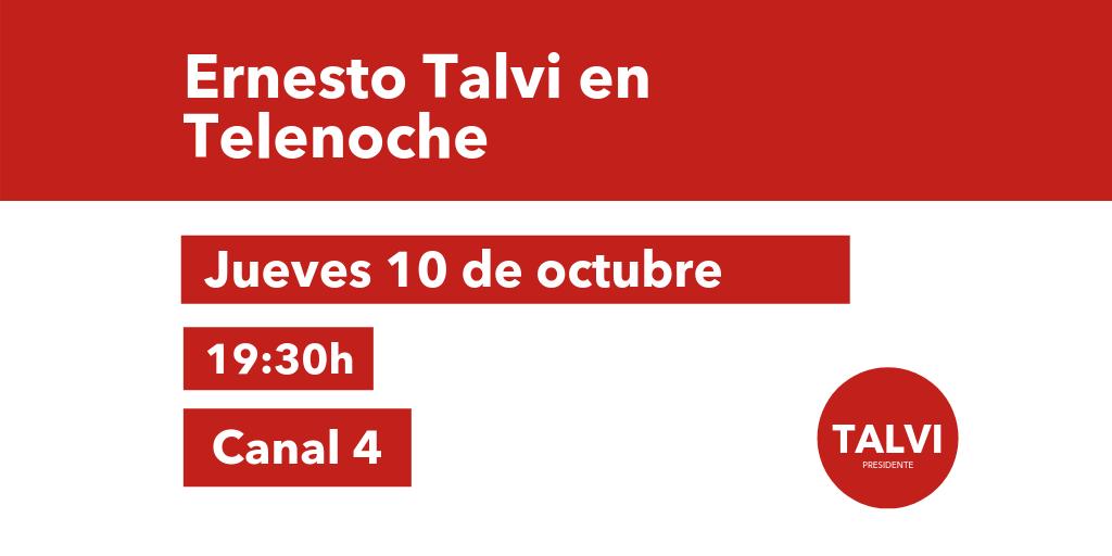 Ciudadanos_10's tweet photo. HOY jueves 10 de octubre a las 19:30 nuestro candidato @ernesto_talvi estará en @TelenocheUy por @Canal4_UY. ¡No te lo pierdas! https://t.co/uzo1nHk86T