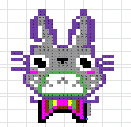 GiftedTawk's tweet photo. We tried @alicekeeler's method of turning a Google Spreadsheet into a Pixel Art Planner. Each value was assigned a color. Ss customized their pallets by adding # values &amp; colors in Conditional Formatting. Hey @fuglefun. Is there a way to animate their pixel art? https://t.co/xsl0dpTEmp
