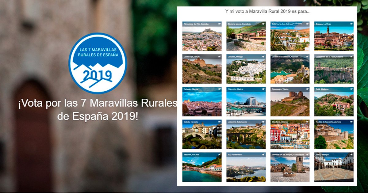 #Tui é o único municipio galego que figura como candidato ás 7 Marabillas Rurais de España 2019 que promove HomeAway. Este concurso  busca atopar as #MarabillasRurais de España entre 20 candidaturas. A votacion está aberta ata o xoves 17 en  👉 homeaway.es/info/7-maravil…