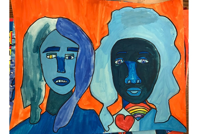 nationwidekids's tweet photo. Linda Farrell, an art teacher at @ColsCitySchools used the #OnOurSleeves icons in an art lesson on Pablo Picasso’s “Blue Period” to show the importance of mental health. Join Linda &amp; become an advocate: https://t.co/nHK8vVRjWr #WorldMentalHealthDay2019 https://t.co/CycIsn3hLF