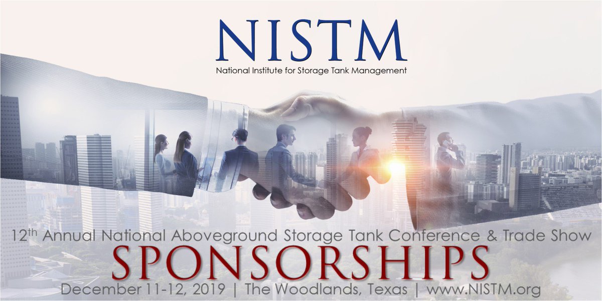 NISTM_ORG's tweet photo. Looking for ways to brand your company to your target audience-AST professionals? #NISTM is your best source! Check out the list of sponsorships that we have avail. at the #AbovegroundStorageTank Conference &amp; TradeShow in The Woodlands, TX on Dec 11-12th. https://t.co/2flGVQ0uGT https://t.co/wOQoyXKs84