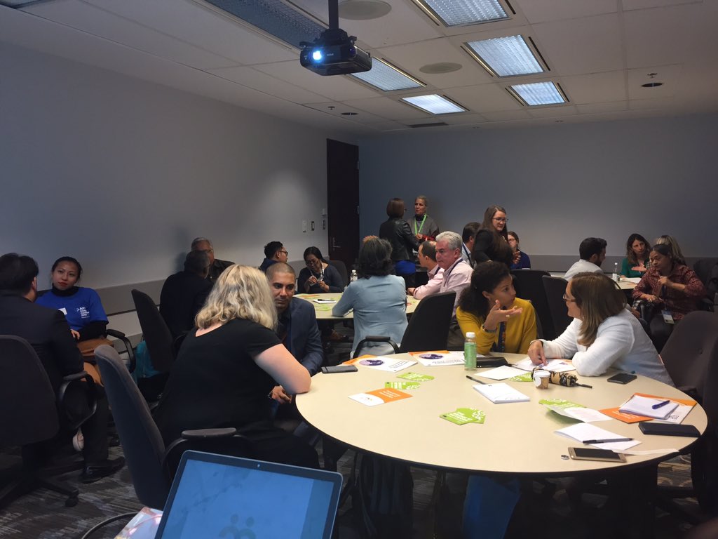 maevelineg's tweet image. Full room of participants at our @Bridge47_  playing roleplay on uncomfortable partnerships #AFScon @IDEAIreland