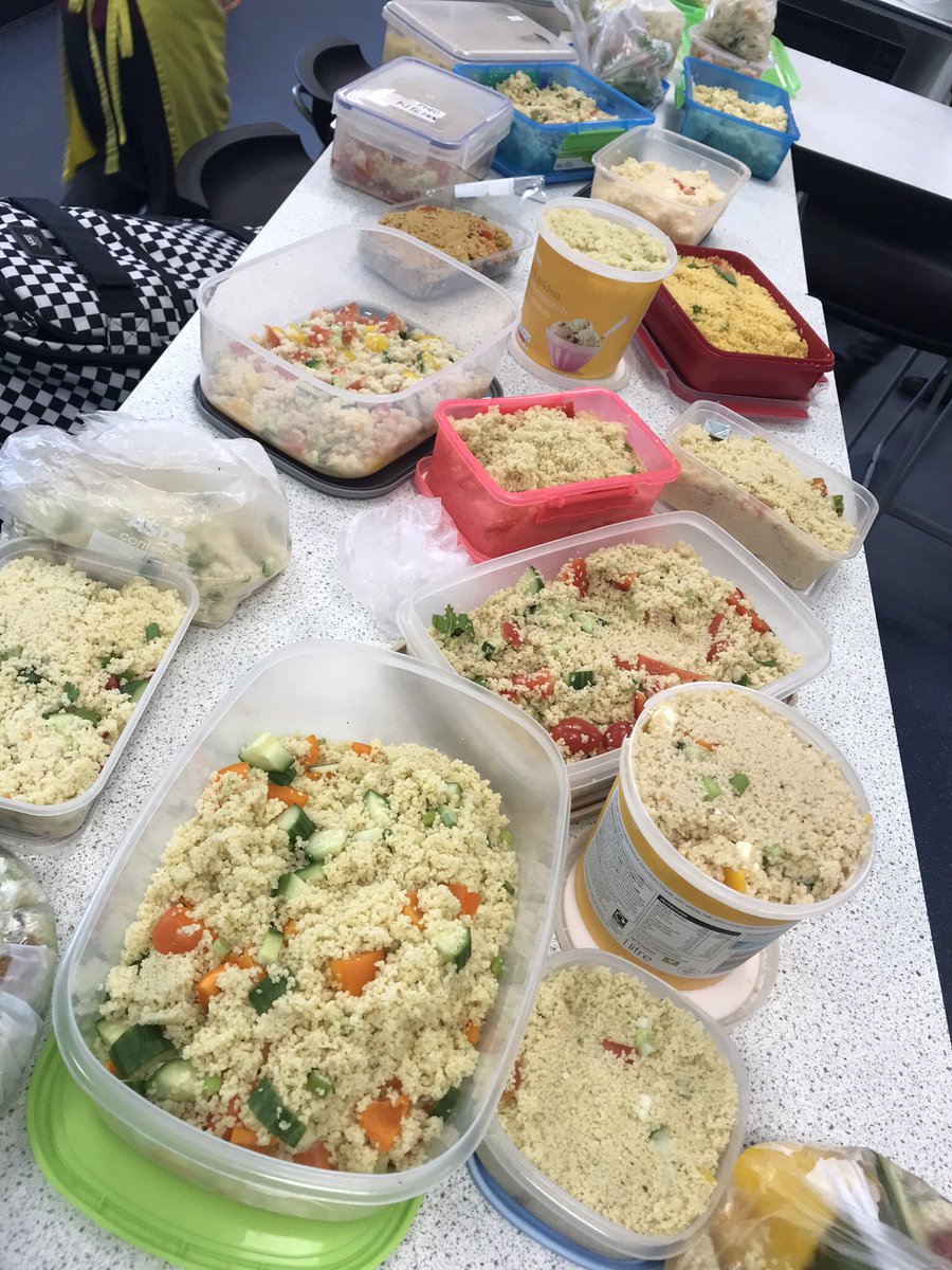 ChurchillMissT's tweet photo. Yummmmmmmm! Cous Cous with year 7 #knifeskills https://t.co/44y8DTsRpe
