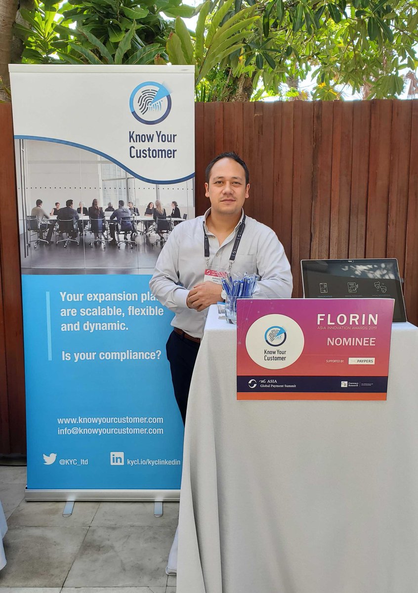 KYC_Ltd's tweet photo. As winners of the European award earlier in the year, we are now very excited to be shortlisted also in the Florin #Asia #Innovation Awards at the @GlobalPaySummit in #Bali!  

Curious to know where you can see us next? Click here: https://t.co/BjPFr5JNRq https://t.co/16SzueWJz0