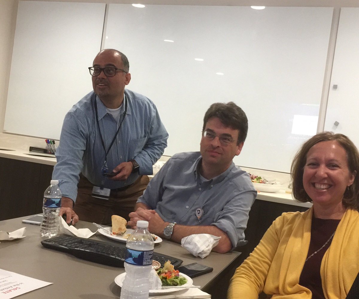 NeedleDriver's tweet photo. Learning during @PSUrad weekly faculty development session. @NSarwaniMD got the computer working.  @sethmhardy and @ALChetlen said: #LetsTalkStrategy @PennStCVIR represented with one third of its faculty in attendance. #ItsNotJustAboutTheFood  #LearnSomethingNewEveryday https://t.co/48IaUNGQj3