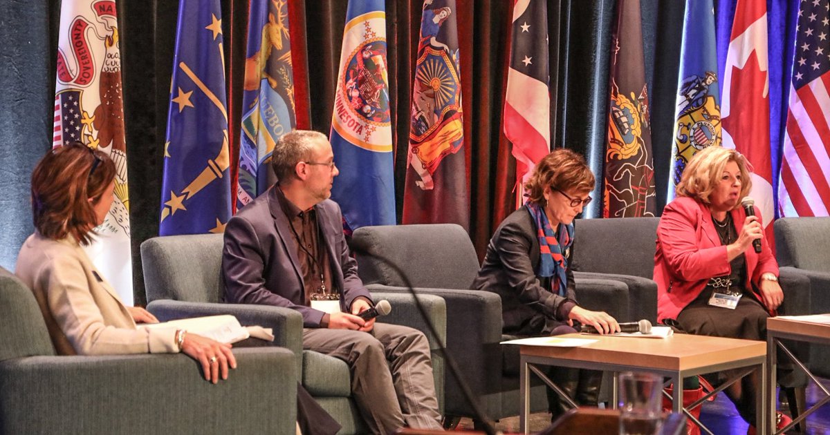 GLCommission's tweet photo. Thanks to our 2019 Annual Meeting guest speakers and panelists. Discussion topics included ballast water policy, sustainability &amp; competitiveness in maritime shipping, regional planning and investment, water infrastructure resilience, and the #BlueEconomy. #GreatLakes #GLCQC19 https://t.co/c77NeWUtbN