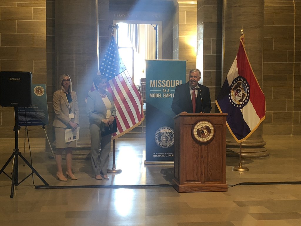 Starling_MO's tweet image. Thank you @GovParsonMO for your support today at Central Missouri’s first reverse job fair! Your leadership in ensuring Missouri is a Model Employer and focusing on individuals abilities is paving the way for inclusion for all! #employmentfirst #modelemployer