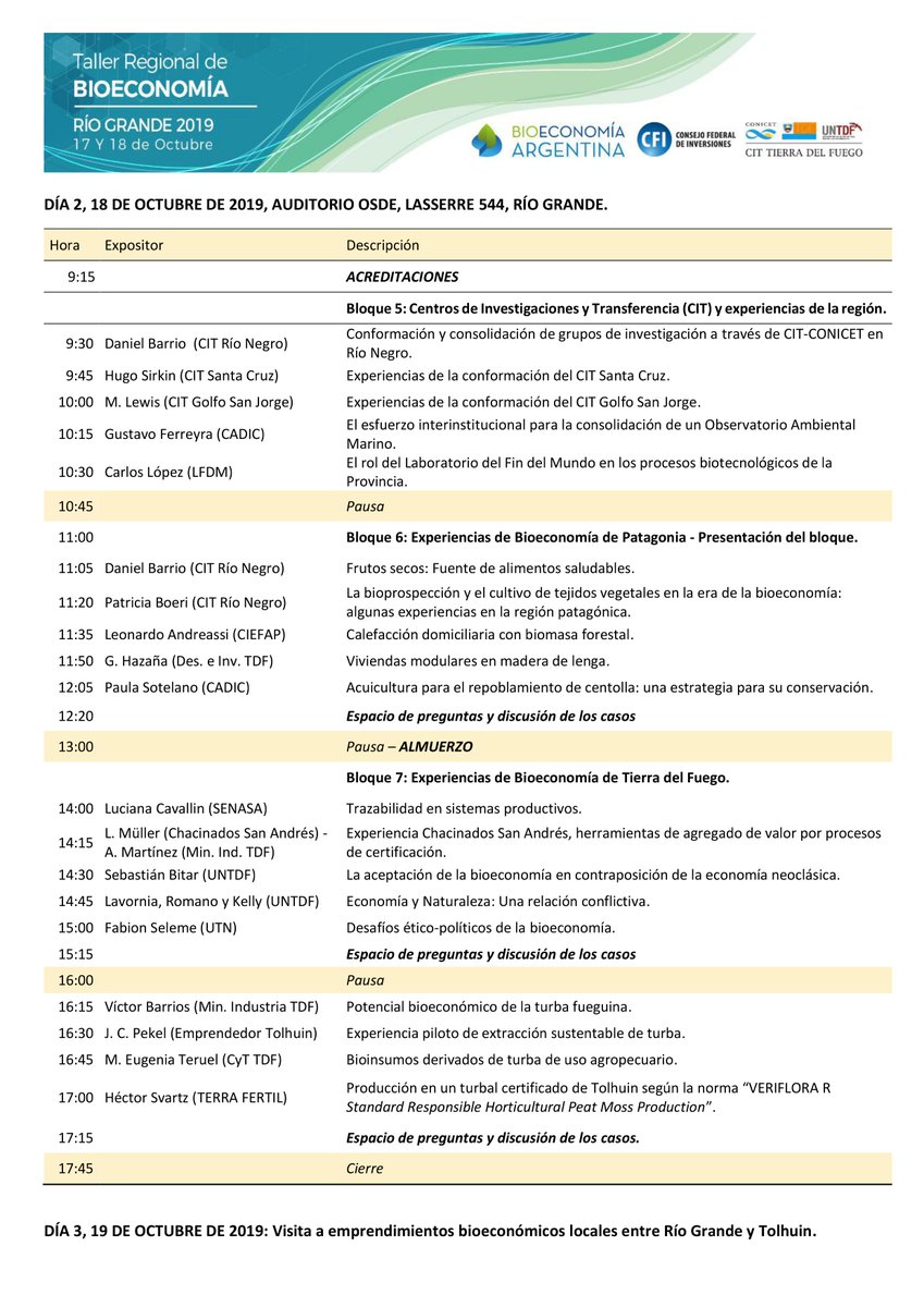 MinCyT_TDF's tweet photo. SE REALIZARÁ EN RÍO GRANDE EL TALLER REGIONAL DE BIOECONOMÍA 

https://t.co/M9sYxDUB2M https://t.co/Ss0TVh2da8