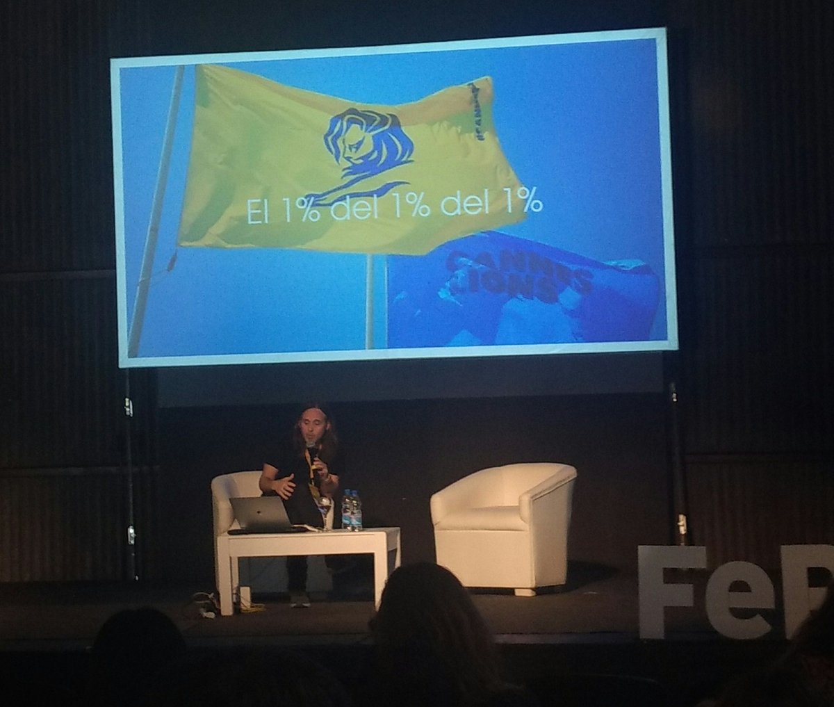fepiok's tweet photo. Solo el 1% de la publicidad está realmente buena. Joaquín Cubria en #FePI2019 https://t.co/kFhu8v3lyr