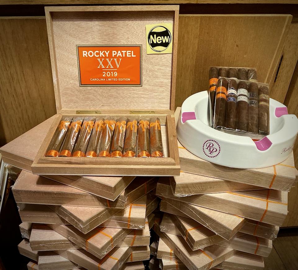 TinderBox_CLT's tweet photo. The @RockyPatelCigar XXV 2019 Carolina Limited Edition: Rocky Patel created this 25th anniversary cigar exclusively for Tinder Box of the Carolinas.  This mild to medium smoke has a creamy draw with notes of cedar and  leather.  Get this special cigar before they’re all gone! https://t.co/GYsIxjfstN