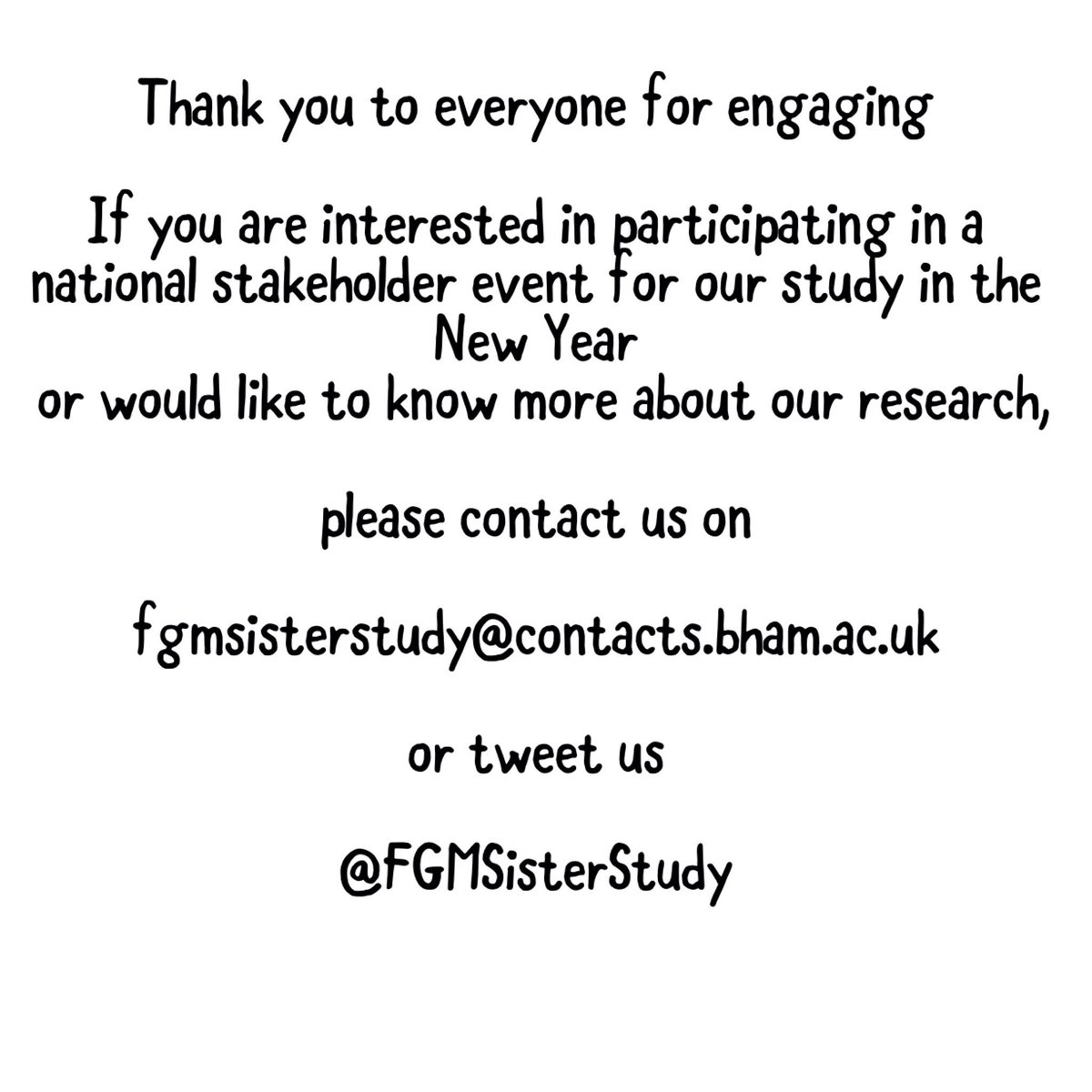 WeMidwives's tweet photo. Here’s a message from the @FGMSisterStudy team - a big thank you from us at #WeMidwives for being here and we know there will be more replies over the next few days to the posted question  - we have enjoyed raising the profile of your valuable compassionate research - ❤️ https://t.co/YVUA030gnd