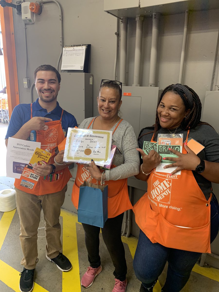 LuisHD2018's tweet photo. Our Cashier of the half is Evelyn B. 🥳🥳🥳amazing metrics, credit, Home Depot spirit, mentoring, and dedication! Me and my HC Tracy Ann decided to buy her an additional gift card so that she can go out and celebrate 🎉 We Love You Evelyn 🎉🎉🎉🎉🎈🎈🎈🎈#homedepot #cashier https://t.co/2wwwy1CTG5