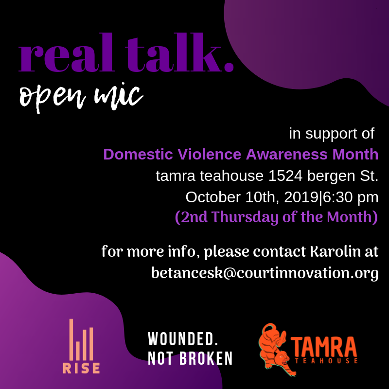 Happening tonight! Join us for an open mic in support of #DomesticViolenceAwarenessMonth.