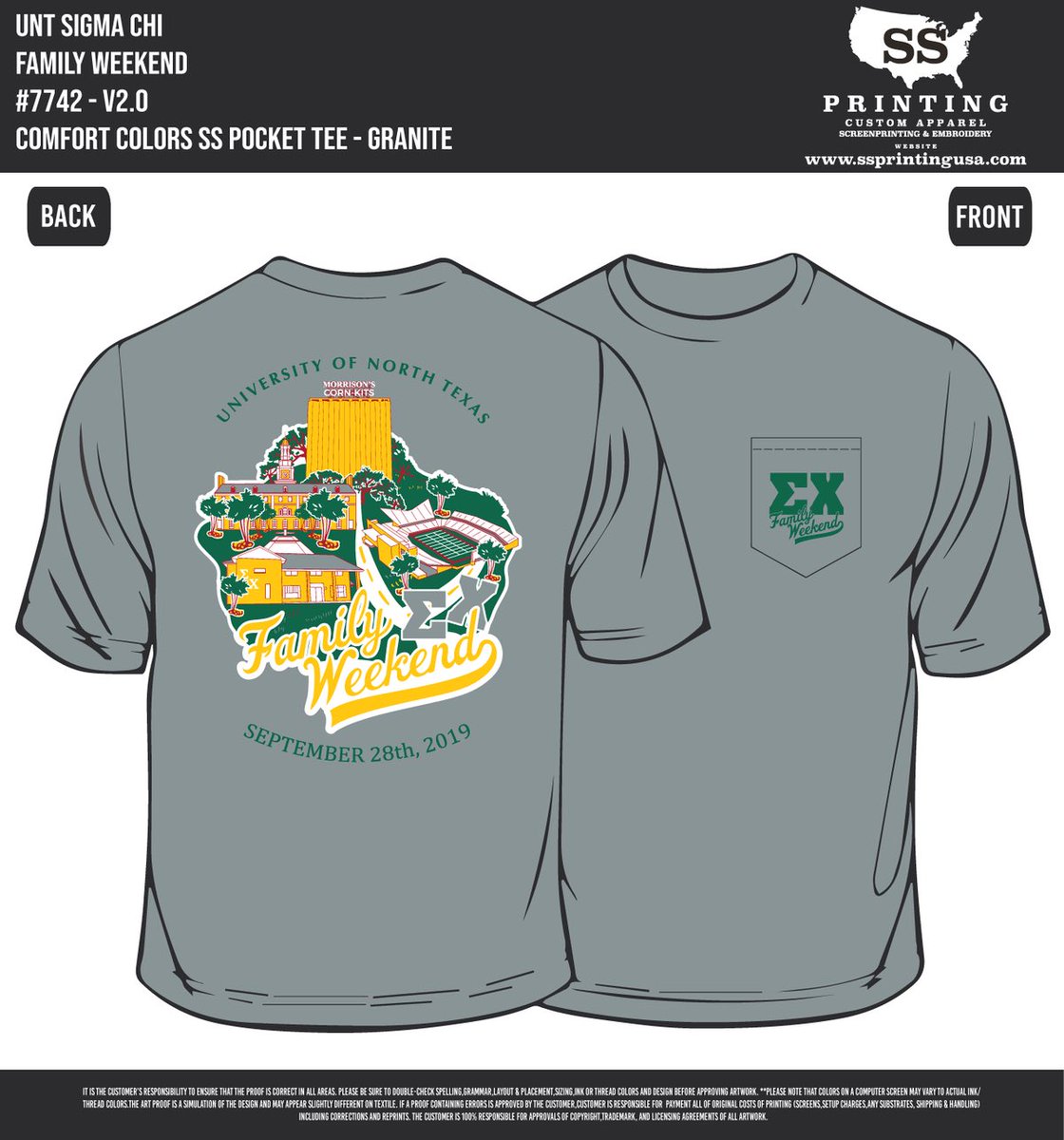 Family weekend has already passed but it’s not to late to order a shirt. Hurry and buy before the link closes! untsigmachi1.bigcartel.com