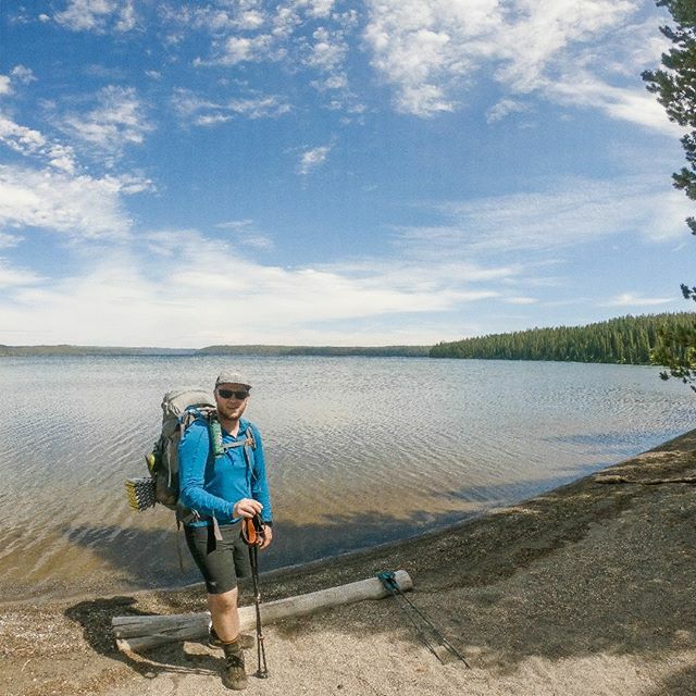 ChemToolman's tweet photo. After trudging through mile of marsh we came out onto this inviting beach at the southern part of Shoshone Lake in Yellowstone. 
I worn the Arc'teryx Cormac zip shirt and Cormac shorts. Super versatile clothing that's taken a lot of beating and continues… https://t.co/iUq4vh0gku https://t.co/LhNXUPTXXc