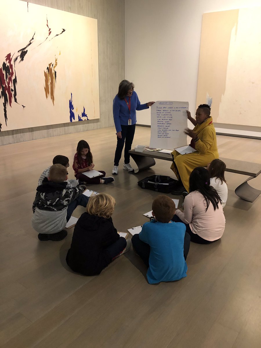 teamGGES's tweet image. Our fourth graders have been learning a lot about what inspires writers to write poetry. Today, they were immersed in art at the Clyfford Still museum. They interpreted the pieces in their own way and used them as inspiration to write their own poems. @ELeducation @Jeffco_ELA
