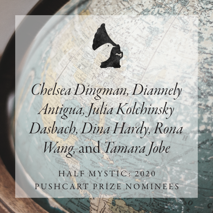 For the third year running, the Half Mystic team is  honoured to announce our nominees for the 2020 <a href="/PushcartPrize/">The Pushcart Prize</a>: <a href="/ChelsDingman/">Chelsea Dingman</a> <a href="/nellfell13/">Diannely Antigua</a> <a href="/JulKDas/">julinha</a> <a href="/dina_hardy/">dina hardy</a> <a href="/ronaywang/">Rona Wang is now at @ronawang</a> &amp; <a href="/poett_y/">Tamara Jobe</a>. We can’t express how much each piece we receive means to our team! halfmystic.com/blog/pushcart-…