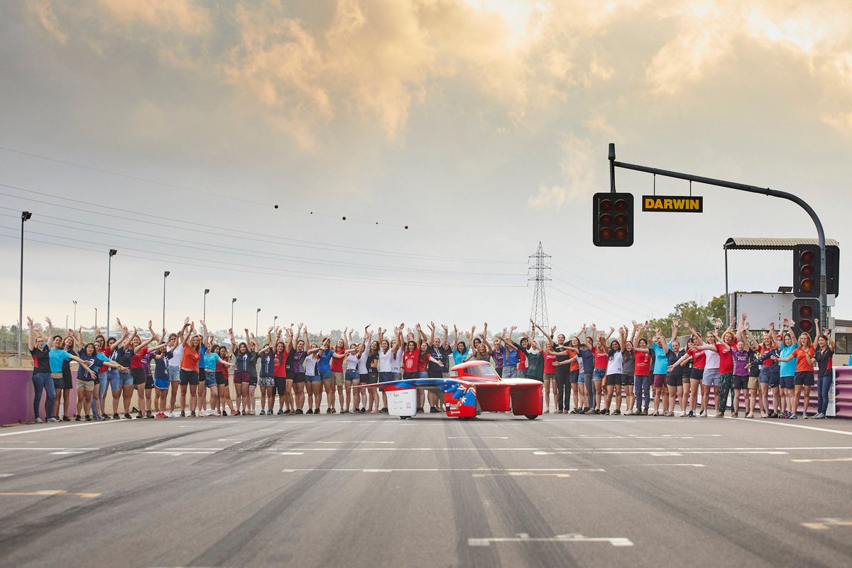 WorldSolarChlg's tweet image. We're marking UN’s International Day of the Girl today by celebrating the over 200 women who are part of the 2019 BWSC Teams, flying the flag for all women in science, tech, engineering and maths.
📷 Jerome Wassenaar @solarteamtwente 
#BWSC19 #dayofthegirl #womenintech