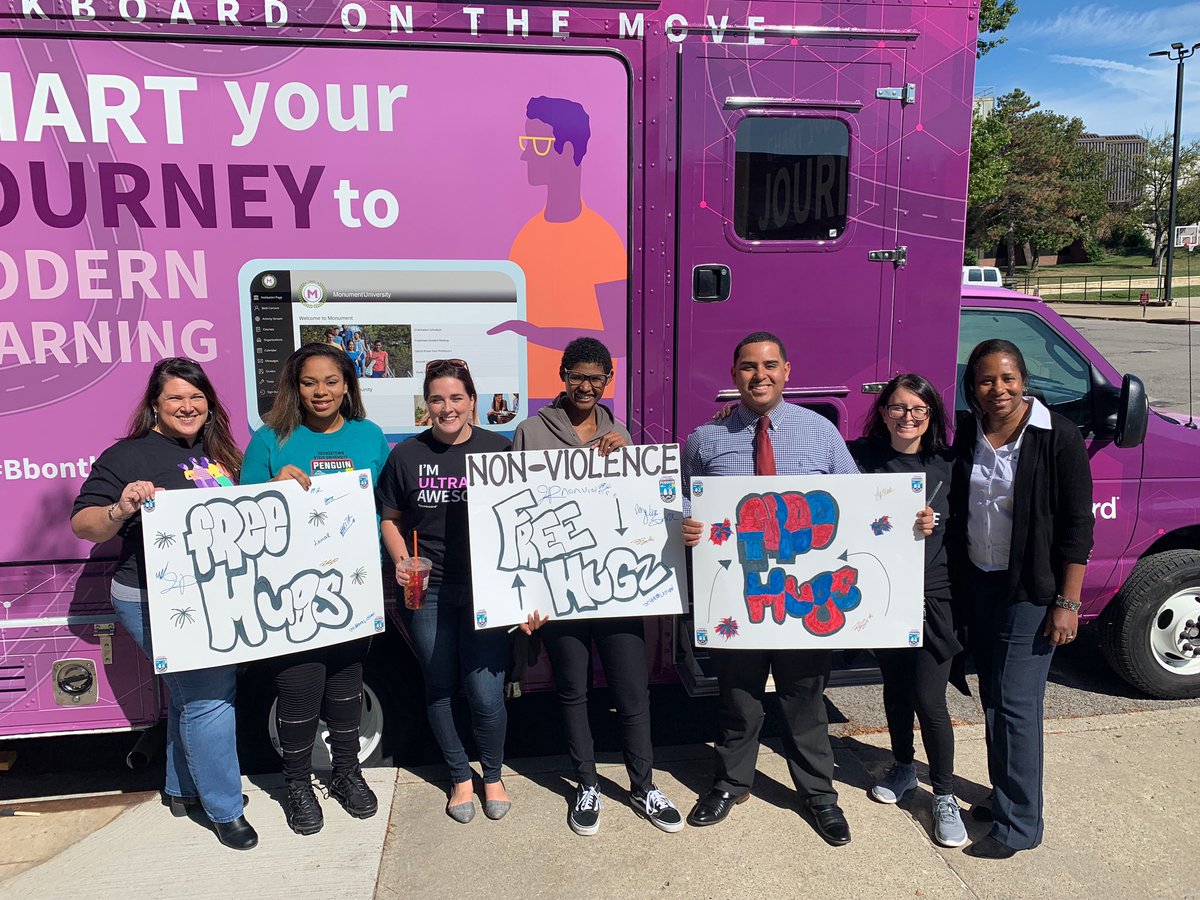 LisaC_Bb's tweet photo. Spreading lots of happiness today @youngstownstate with the @Blackboard truck stop!! “Chart your journey to modern learning!” On its way to @educause!!! #bbonthemove #UltraHappy #penguinsrule https://t.co/9eIjOIyWc6