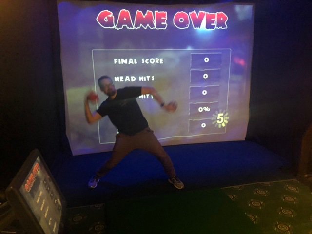 SaskSportsHF's tweet photo. Some of our challenges with Virtus Group involve learning about sporting history at our Play Hard, Fight Hard touring exhibit.... other parts of our challenges involve doing a dance of disappointment when you score zero in zombie dodgeball. #seeyqr https://t.co/SpIi35saod
