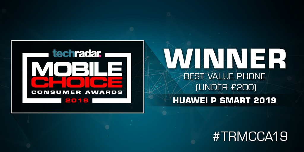 techradar's tweet photo. @HuaweiMobileUK collects their first trophy of the night! This mobile boasts great performance and display despite its low price. #TRMCCA19 https://t.co/ewuPRIWzzg