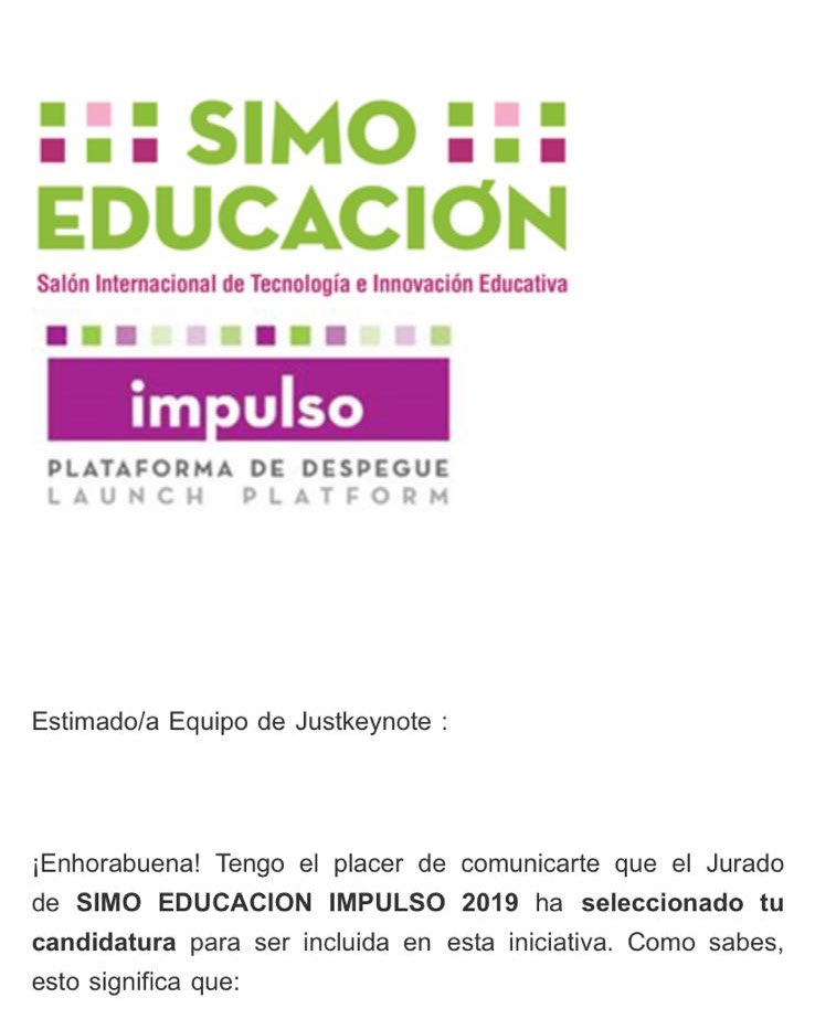 justedues's tweet photo. Contentos por haber sido seleccionados para participar en la plataforma de despegue #impulso en @SIMOEDU_ Nos vemos por allí amigos. https://t.co/FWlTHlhZid