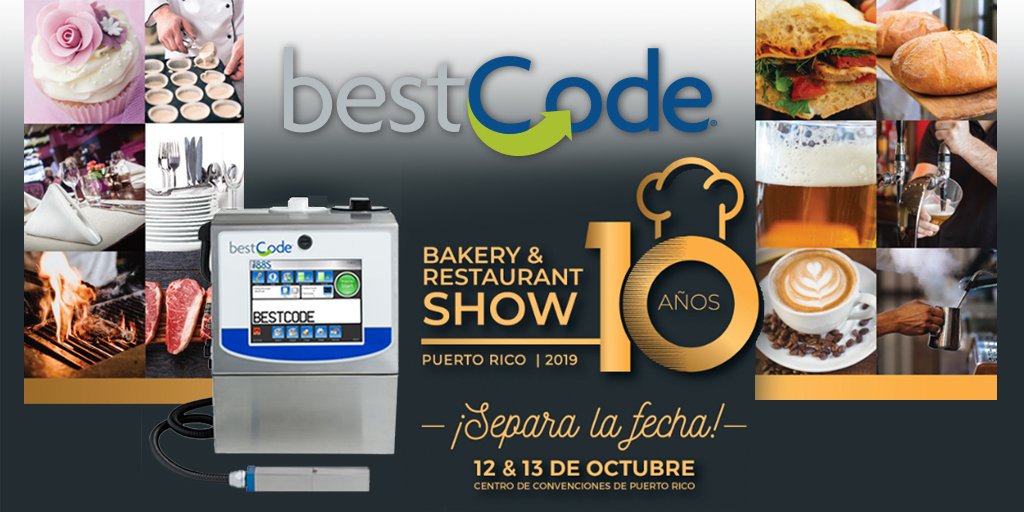 bestcodecoding's tweet photo. See #BestCodeInAction - Bakery &amp; Restaurant Show #PuertoRico #BestCode Model 88S FoodGrade targeted at marking / coding direct to food products—1, 2, 3, 4 or 5 lines of text/graphics—USDA/FDA approved/compliant inks
https://t.co/pON0Y2wRNJ #datecoders #MarkingAndCoding #Solutions https://t.co/qfBd9kWL3l