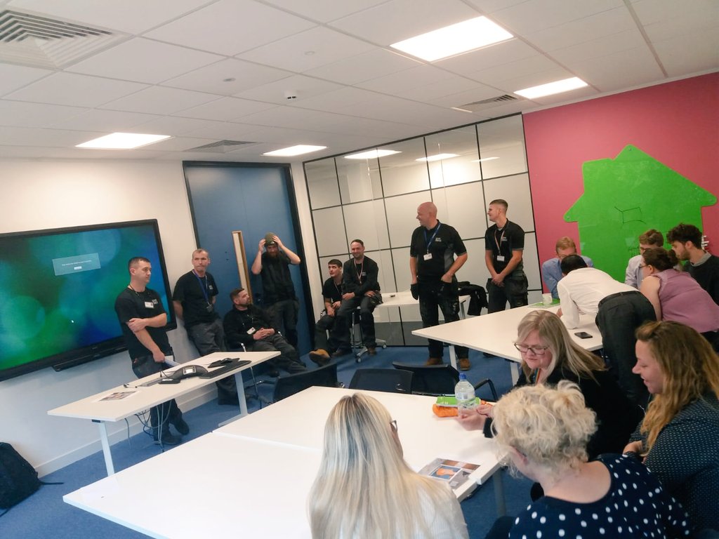 SimonR_GPHG's tweet photo. Brilliant bitesize training session from our @MyGreatPlace Repairs Operatives today for #gphgCSW19. Lots of enthusiasm and ideas to improve services for our customers.  Been checking my electric sockets, location of stopcock and WD40 for all doors and window fittings! https://t.co/Tuuxuf7esg