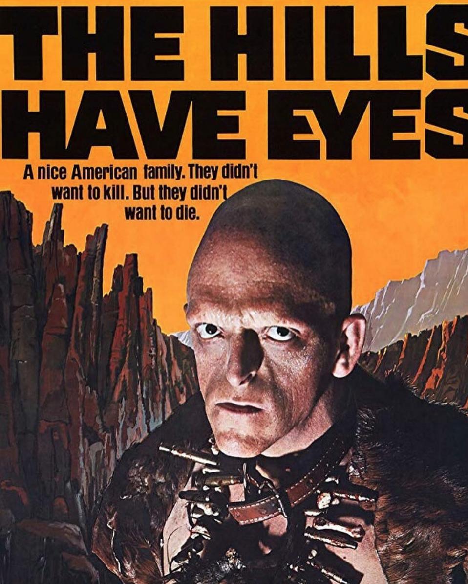 BasedOnAScary's tweet photo. Did you know The Hills Have Eyes is based on a true story? Wes claims it is. But is it? We’ll get to the back-woodsy bottom of it with our guest Alexis TOMORROW! Listen if you dare. https://t.co/5JJ3UTY8Od