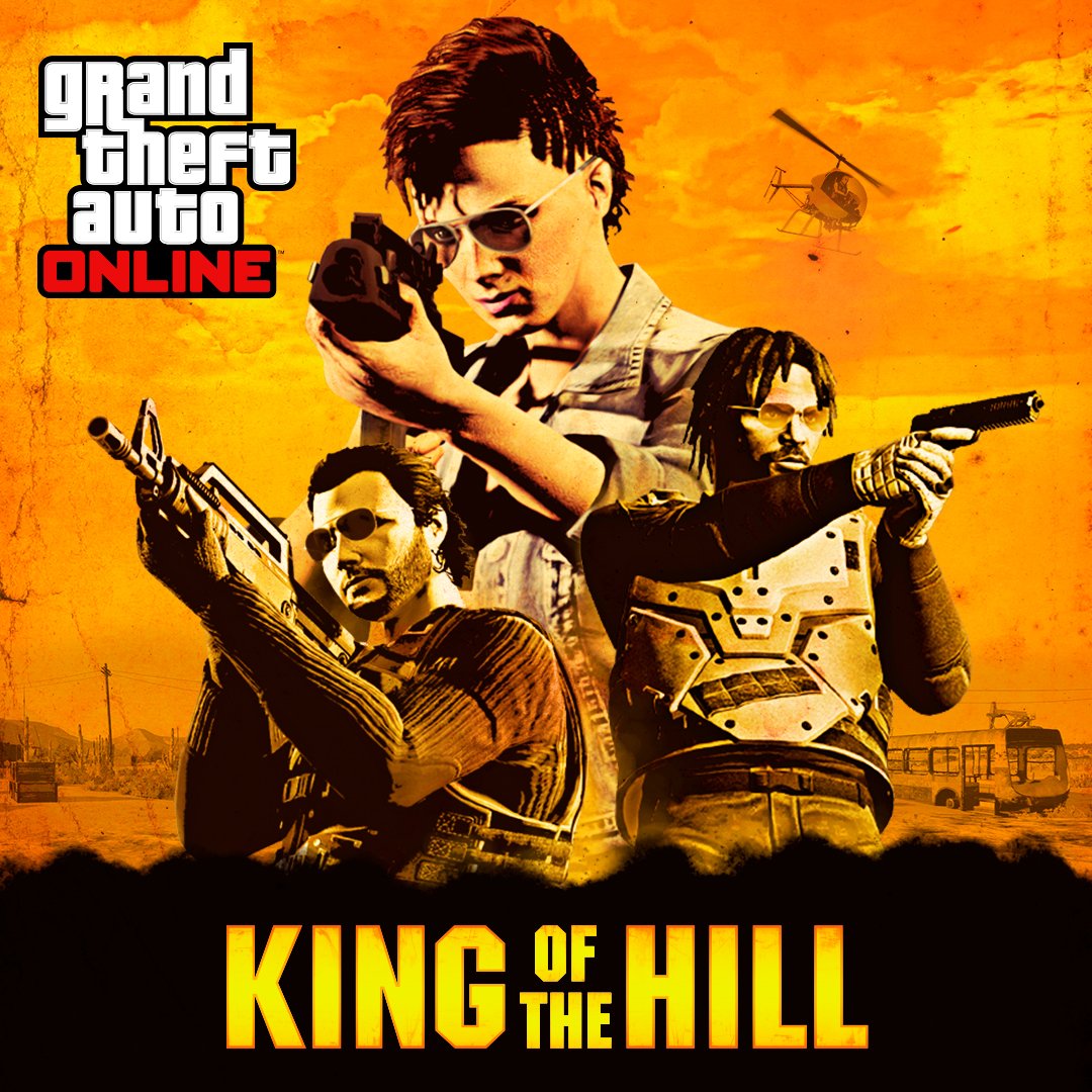 Rockstar Games on X: Lay claim to the throne in King of the Hill, a new  GTA Online mode where up to 16 aspiring monarchs wrestle for royal  ascension. Grab your weapon