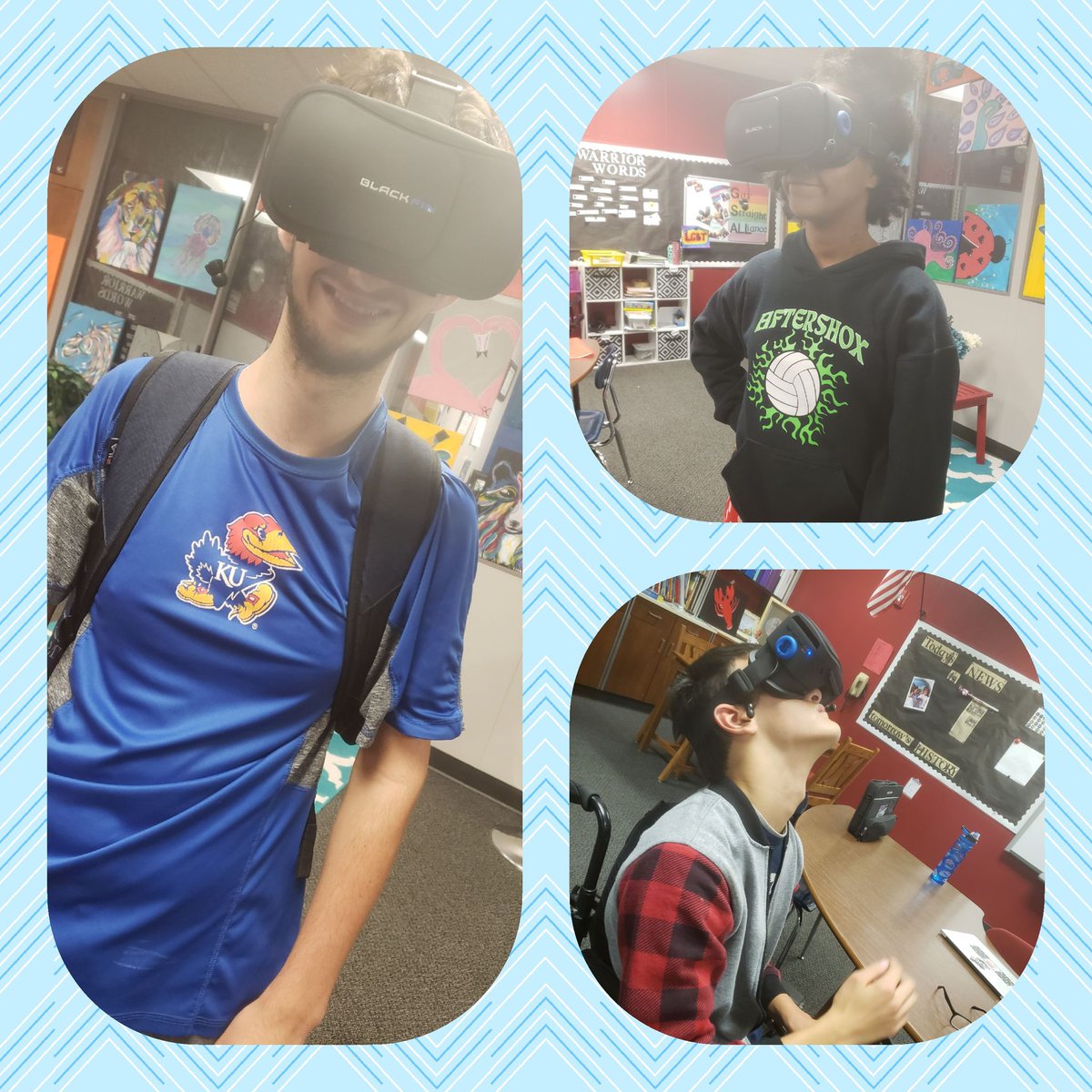 RaqualC's tweet photo. We visited the Louvre &amp; the Museum of Modern Art today via #VRglasses as an extension of a Design1 class lesson. It was a winner of an idea! #icantIllbarf #kidslovedit https://t.co/UgcQewYTAg