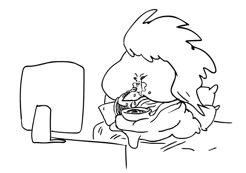 SmallnakedSeans's tweet photo. It Denise at home eating soup takin names https://t.co/MmBhJtsCKM