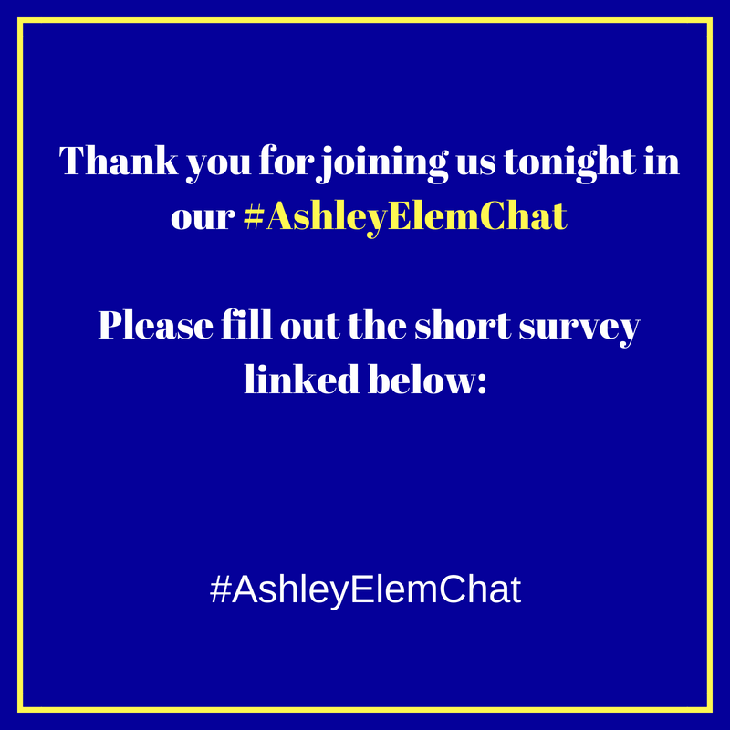 legitmrswhitt's tweet photo. Thank you for joining us tonight in our #Ashleyelemchat 
 
Please fill out this short survey: https://t.co/xE2oSPDWfy https://t.co/qApj5kTLQ2