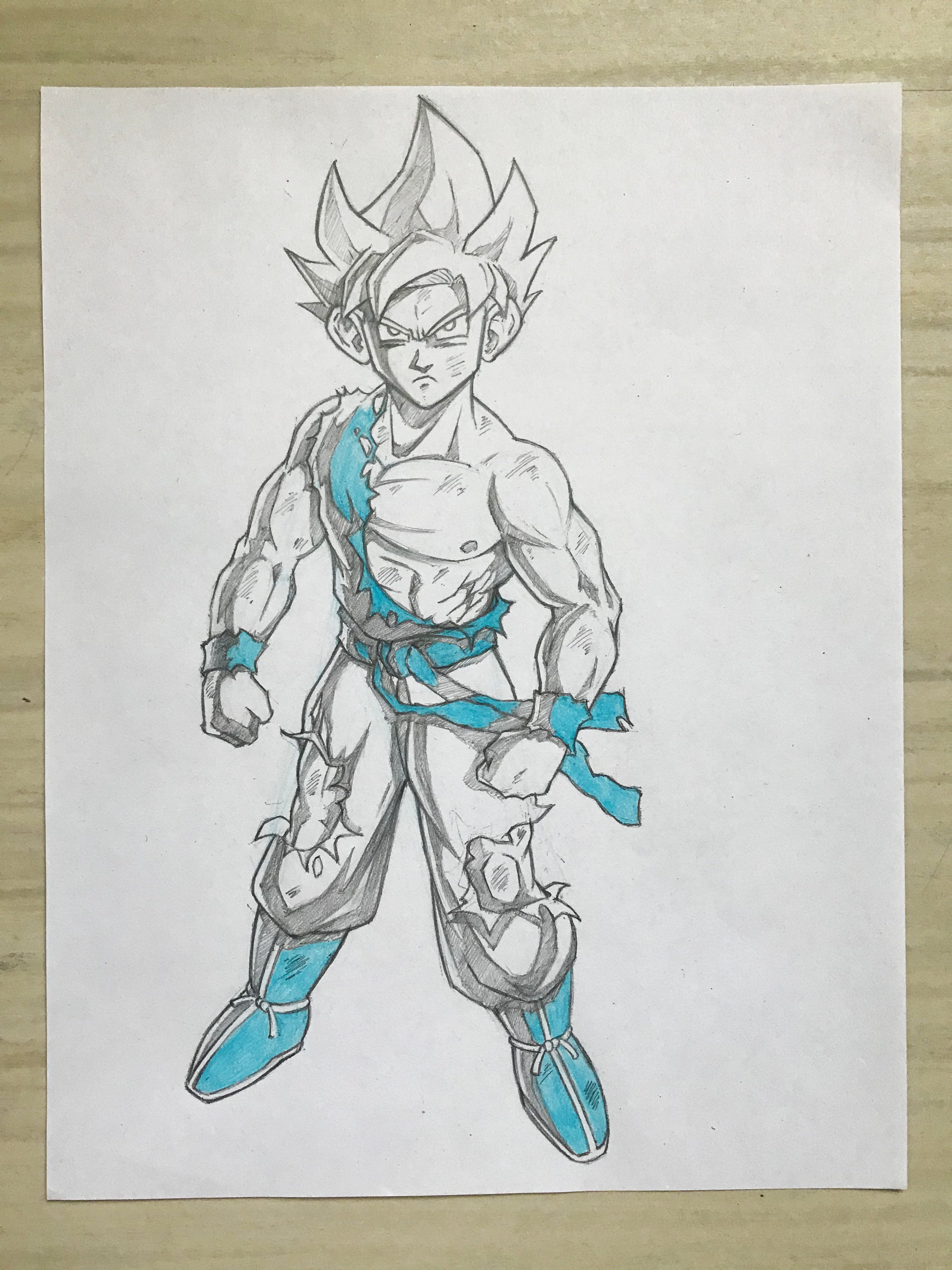 توییتر \ Ron Tang در توییتر: «Throwing Goku back to the original Frieza  saga. When there was 1 Super Saiyan hair colour #rcytangart #art#TBT  #drawing #pencil #blackandwhite #outline #linework #portrait #fanart  #dragonball #