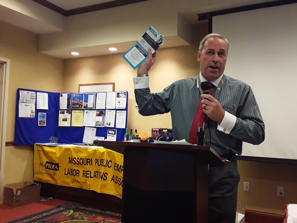 SBMDOLIR's tweet photo. Labor and Industrial Relation Commission Chairman @CornejoForMO and Todd Smith, Chairman of @SBMDOLIR spoke last week to Mo. Public Employer Labor Relations Assoc. (MoPELRA) at their annual meeting in Columbia. https://t.co/JgcJPEogsA