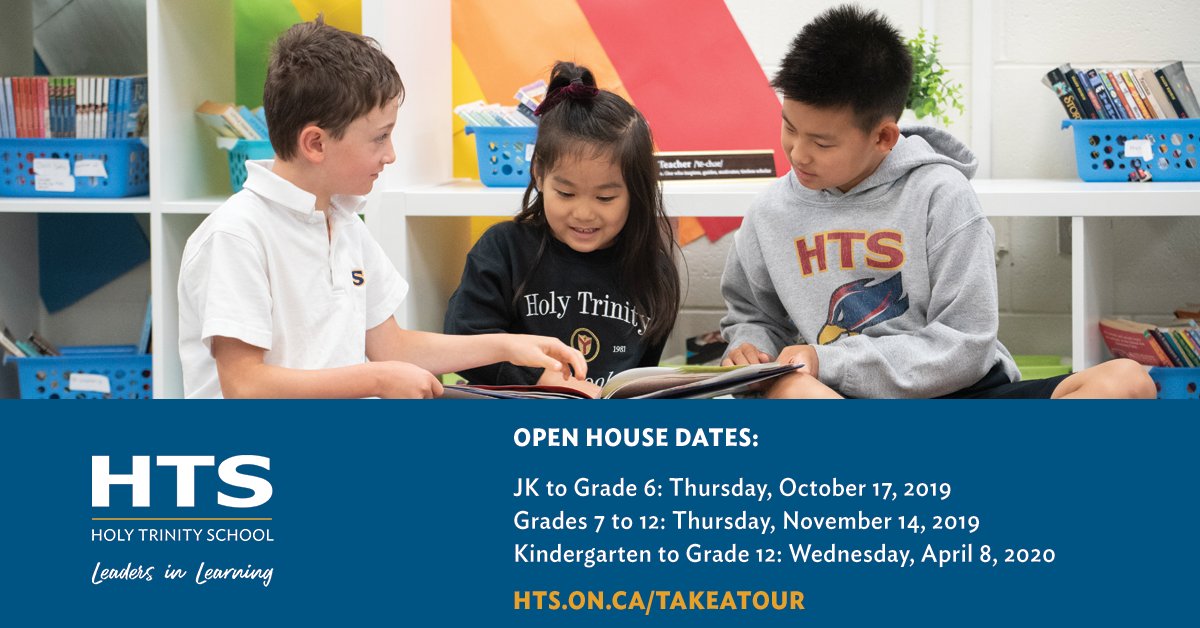 Join us on Thursday, October 17, at our Lower School Open House (Kindergarten to Grade 6) from 7:00pm to 9:00pm. RSVP at hts.on.ca/takeatour