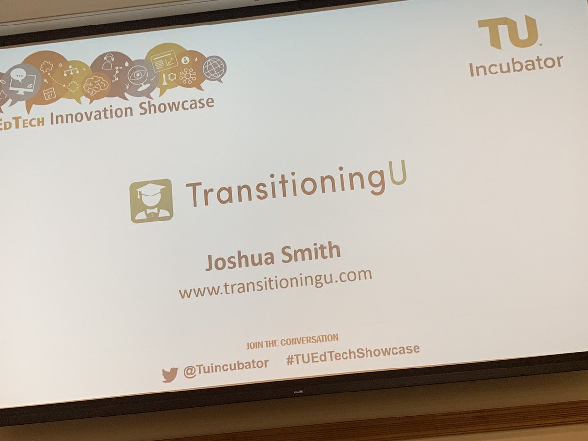 TowsonStarTUp's tweet photo. A.I. powered digital advisor  @TransitioningU helps improve college student transition outcomes. #TUEdTechShowcase https://t.co/XJfLVkbSZI