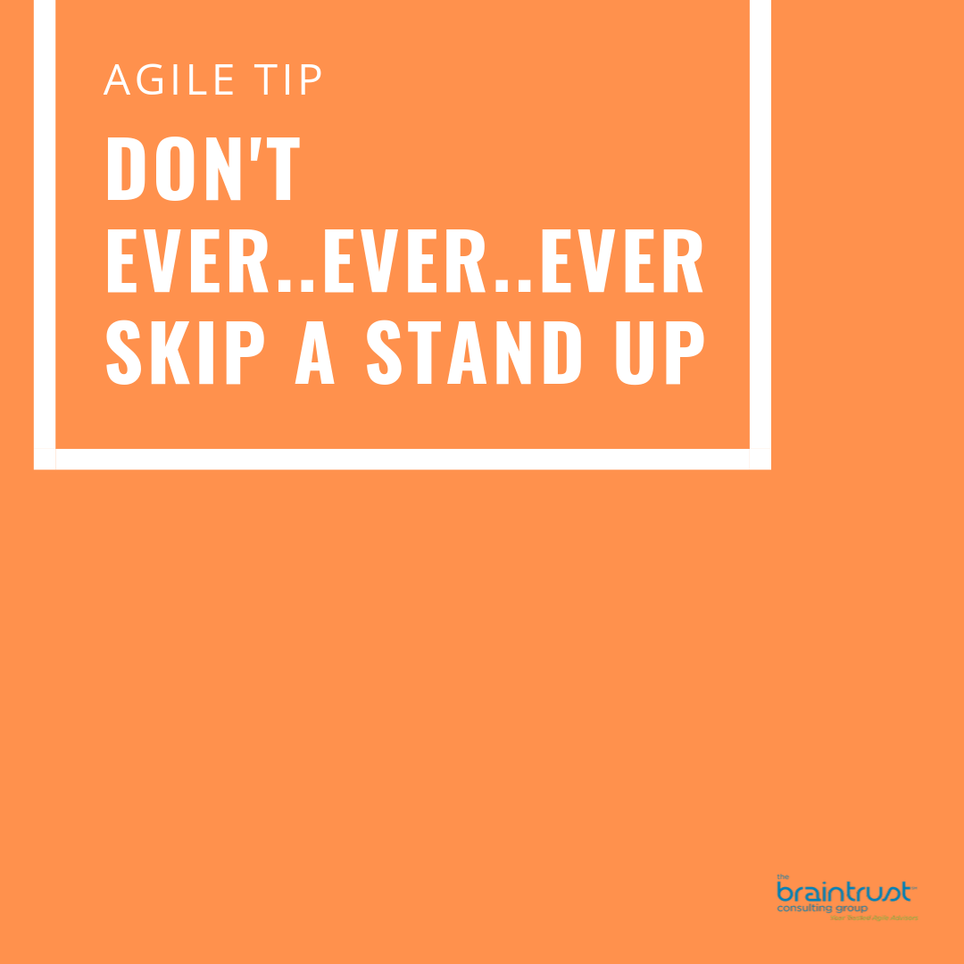 braintrustgroup's tweet image. #AgileTip: Like it or not, the longer individuals go without touching base, the more likely they are to lose focus and procrastinate. 

#YourAgileJourney #YourAgileAdvisor #Standup #dailymeeting #ceremonies #scrum #agile #focus #recover #procrastination #accountability