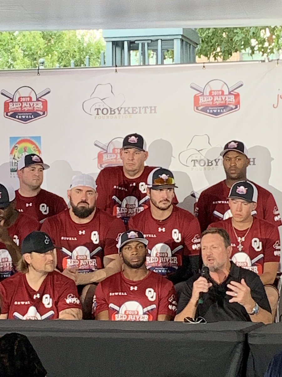 Pic of a few sooner legends at the Press conference before the big celebrity softball game