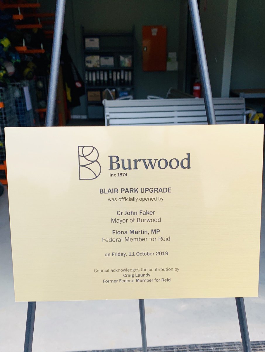 GilbertLorquet's tweet photo. Official opening of upgraded @burwoodfc amenities facility at Blair Park by Burwood Mayor Cr. @johnfaker and Federal Member for Reid @FionaMartinMP. @cdsfafootball #footballinfrastructure #communityimpact #collaboration #socialimpact https://t.co/wFtBfKTdbg