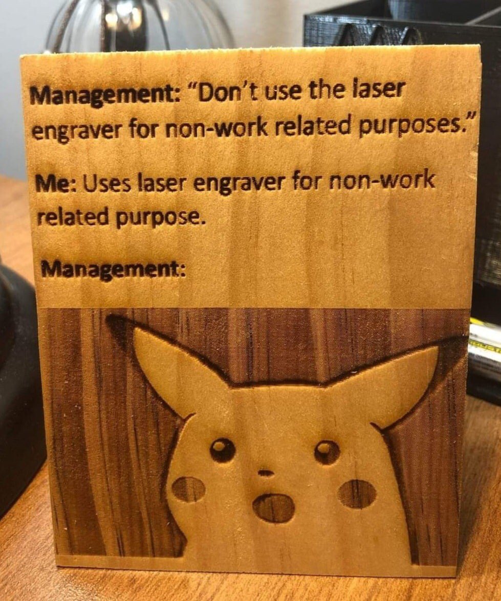 GrafxUni's tweet photo. We encourage *almost* all laser ideas! Learn about our laser engraver any day in club. https://t.co/mEuxIDm7IO