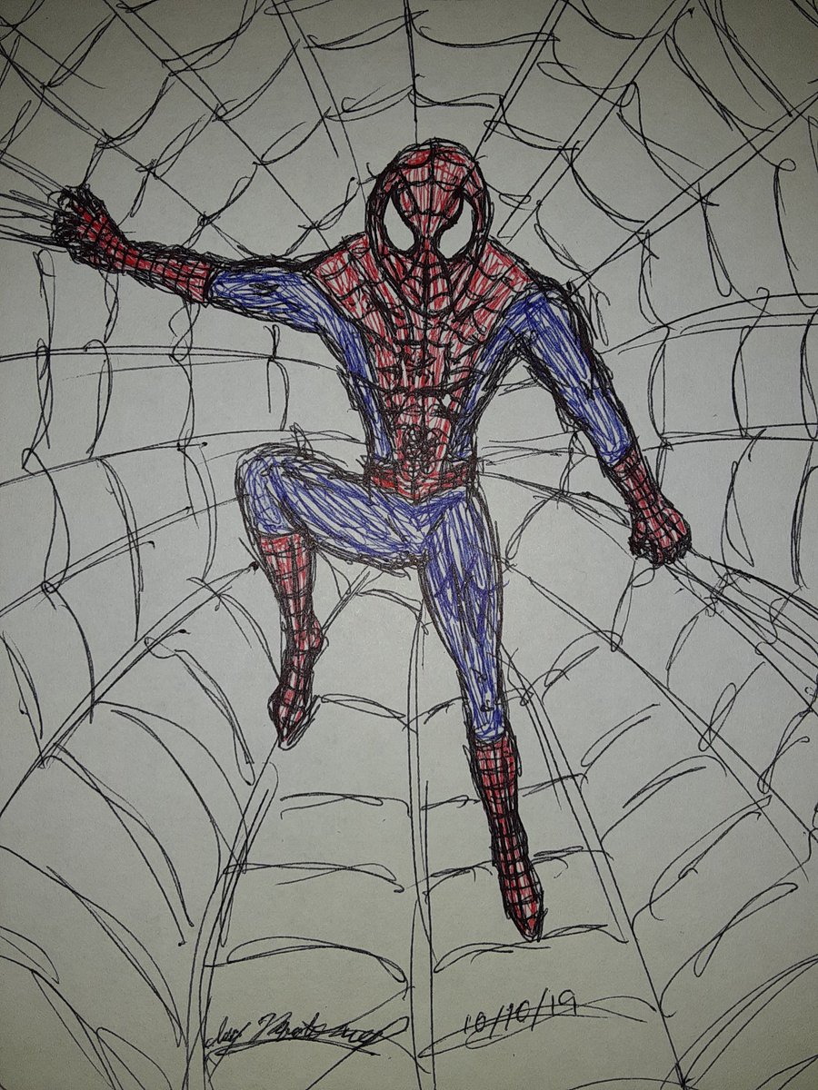 Zetool's tweet photo. #Inktober #Inktober2019 #InktoberPrompts #Day10 #Pattern @marvel @spiderman #WebPattern https://t.co/eOYthjUXvJ