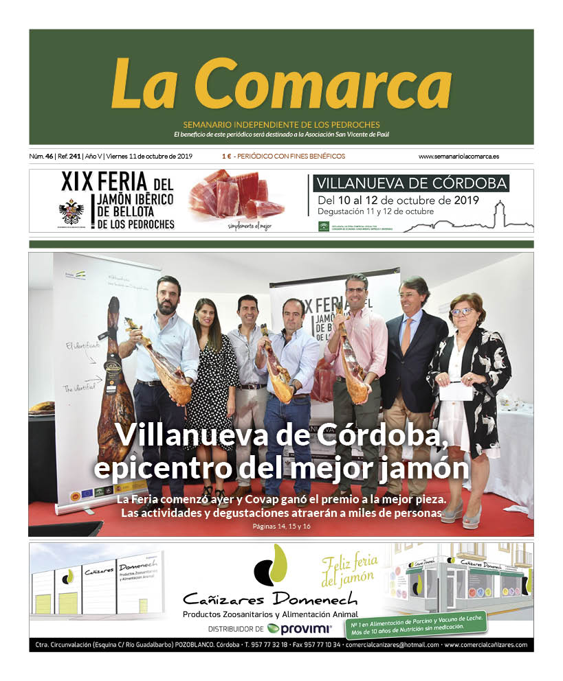 Villanueva de Córdoba, epicentro del mejor jamón. La Feria del Jamón comenzó ayer y Covap ganó el premio a la mejor pieza. Las actividades y degustaciones atraerán a miles de personas
Te lo contamos en portada y en las páginas 14, 15 y 16. 
Mucho más en el resto de páginas.