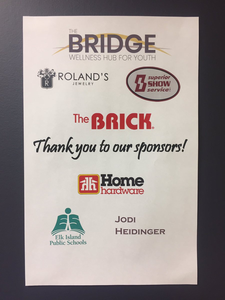TheBridgeFS's tweet photo. Thank you so much to our sponsors for making this all possible! #bridge #fortsask @FortSaskBGC @ftsask @AHS_media @altViewGroup @PolicyWise @JewelryRolands @TheBrick @superior_show @HeartlandPCN Home Hardware Fort Saskatchewan and Jodi Heidinger https://t.co/NGb6brkJh7