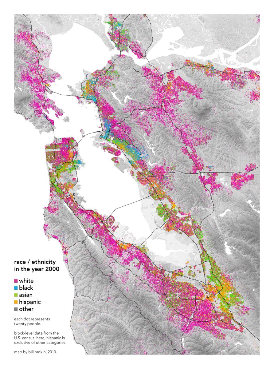 Population density and race in the Bay Area