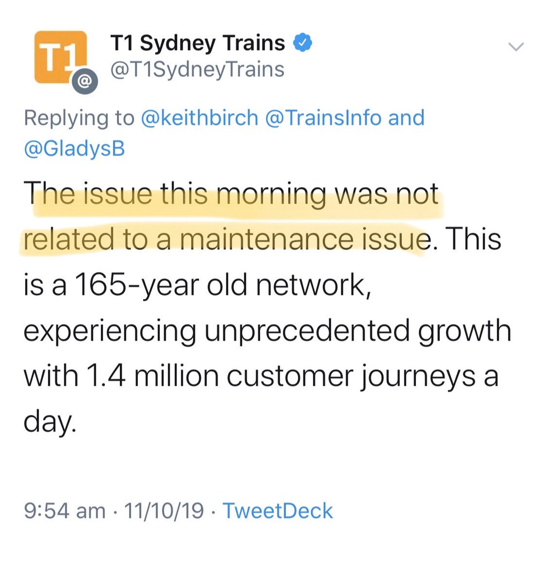 shanebazzi's tweet photo. wow, @T1SydneyTrains deleted this tweet. No explanation or apology though. Pathetic. https://t.co/WdbxN5fUik