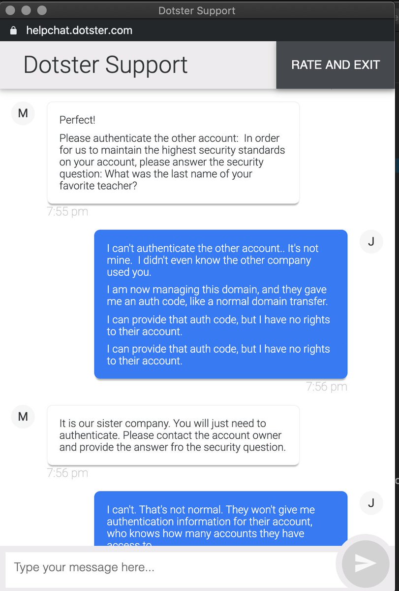 crewNeckTech's tweet image. .@Dotster asking me to get the answers to security questions from another company that I have no affiliation with = terrible security practice!