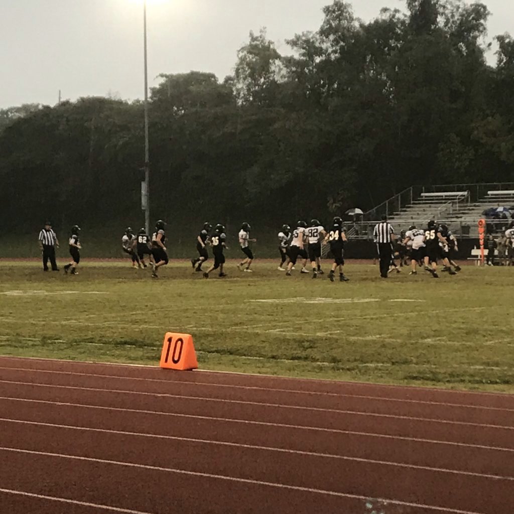 Mrs_C_Butcher's tweet photo. Nothing like watching your students play some football in the rain! ☔️ 🏈 #SweetSuccessSTMS #BlackcatPride https://t.co/1vFwDMWrL4