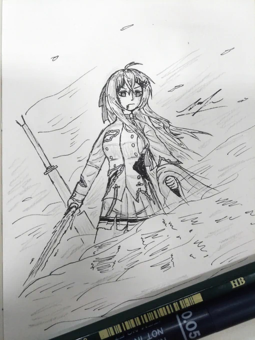 Inktober day 11 - Damaged T-doll"I can't let the others carry my burdens anymore !"- IWS2000#少女前線 #ドルフロ #IWS2000 