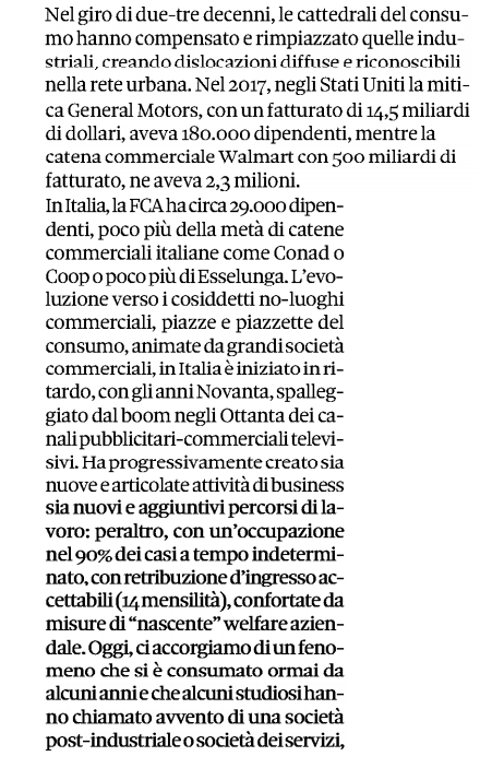 MicheTiraboschi's tweet photo. Cattedrali del consumo che hanno rimpiazzato quelle industriali, creando dislocazioni diffuse e riconoscibili nella rete urbana. Da «no-luoghi» a isole del lavoro stabile. Luoghi di incontro/socializzazione tipici di una nuova economia dei servizi. Oggi sul @Sole24Ore #DirLav2019 https://t.co/go57PDM2cE